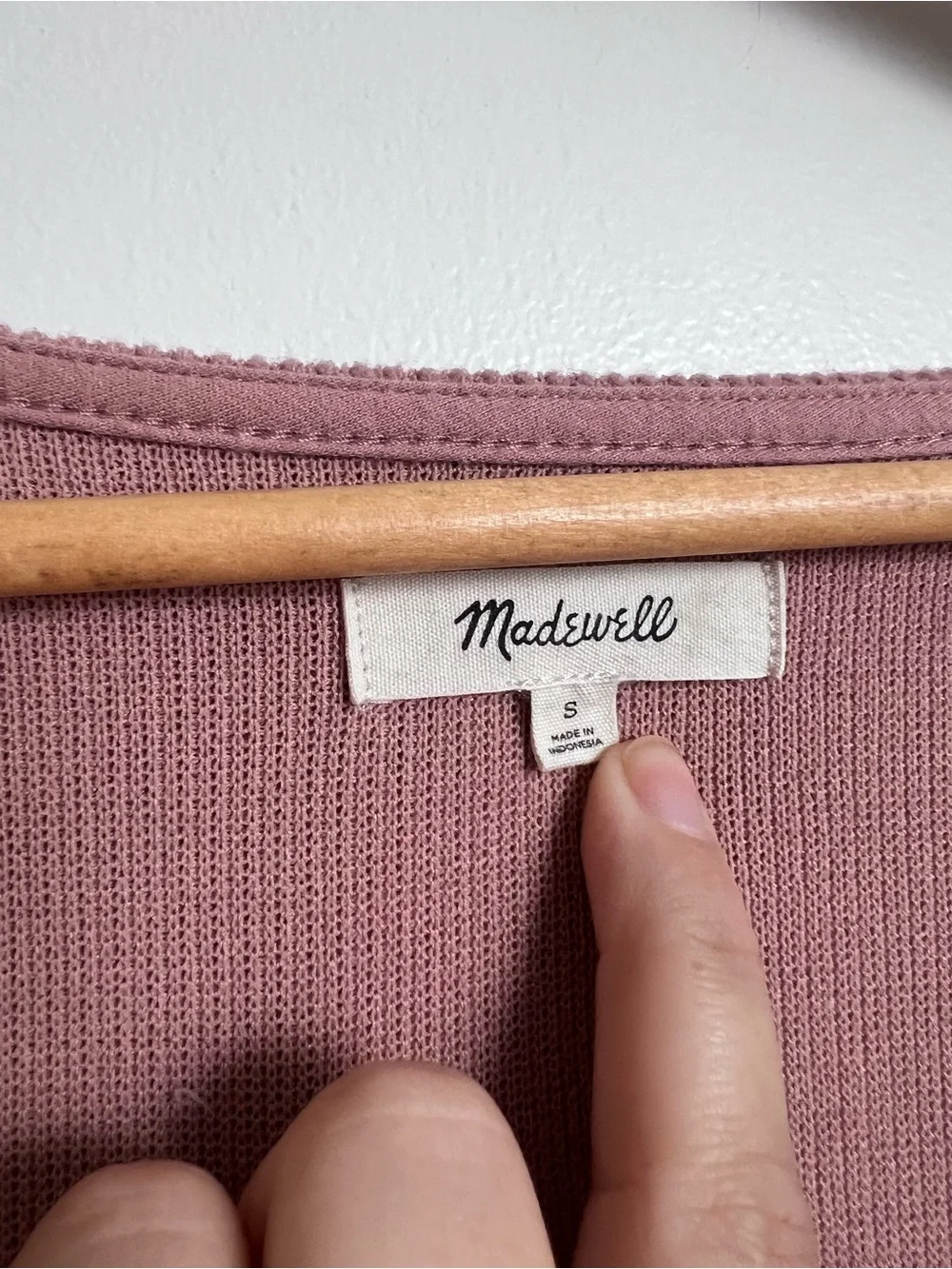 Madewell S Dusty Rose Square Neck Balloon Sleeve Ribbed Knit Top